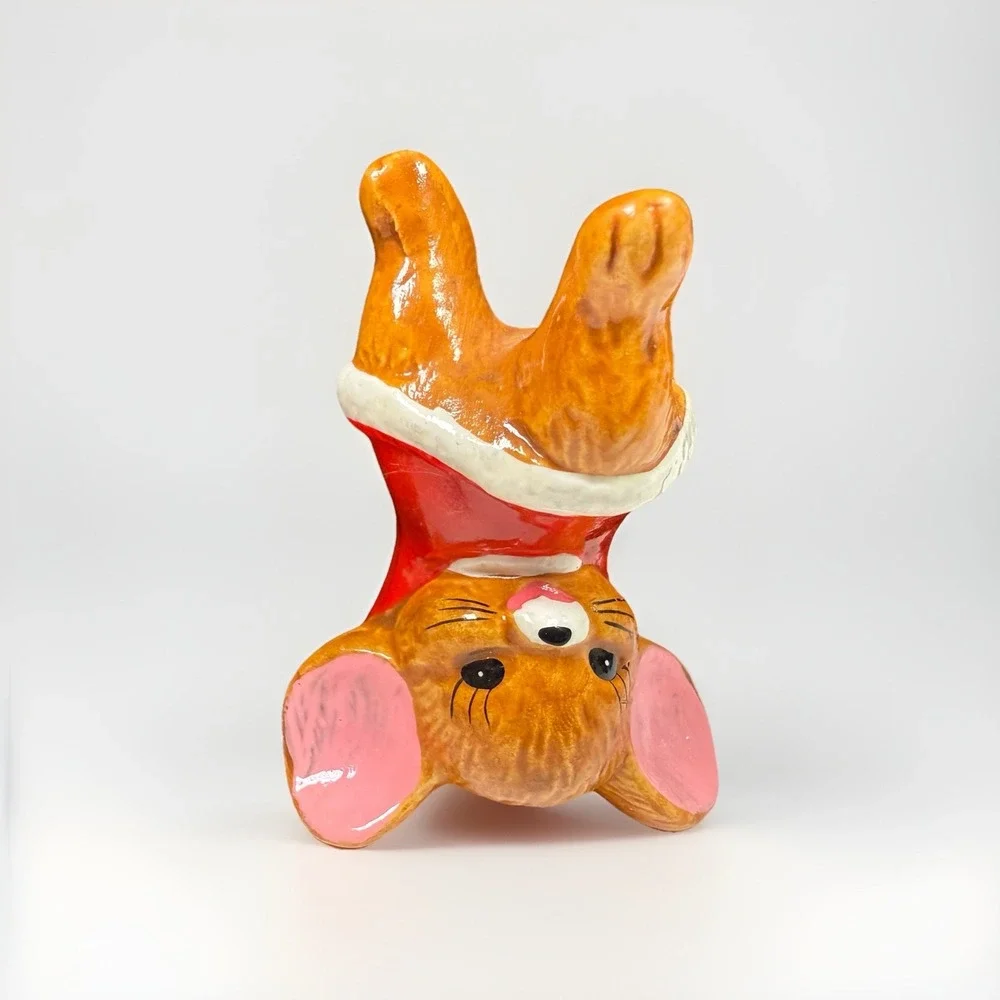 Vintage Colonial‎ Candle Christmas Mouse Whimsical Grandmacore Holiday Decor